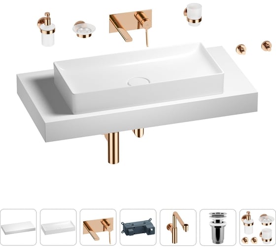 Комплект мебели для ванной комнаты с раковиной Wellsee Genuine Tree 201017769 1