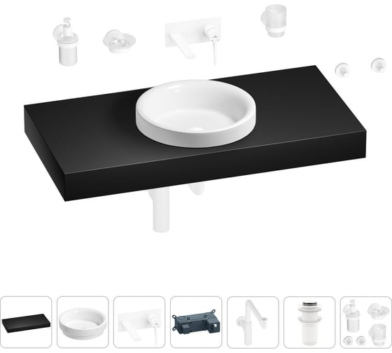 Комплект мебели для ванной комнаты с раковиной Wellsee Genuine Tree 201015870 1