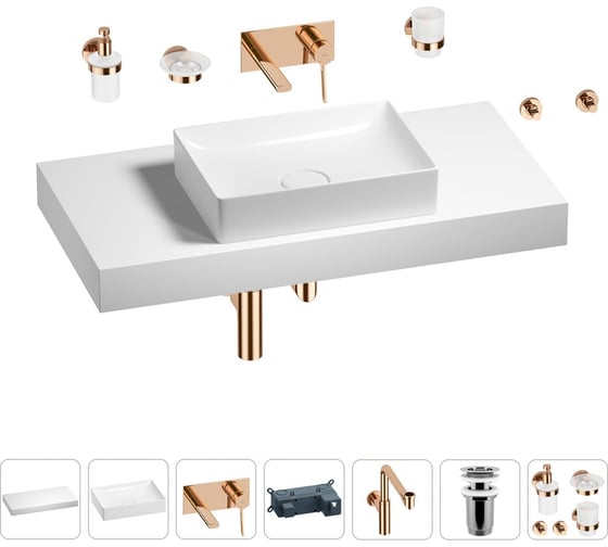 Комплект мебели для ванной комнаты с раковиной Wellsee Genuine Tree 201017409 1