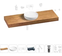 Комплект мебели для ванной комнаты с раковиной Wellsee Genuine Tree 201016530
