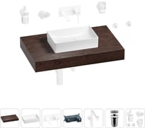 Комплект мебели для ванной комнаты с раковиной Wellsee Genuine Tree 201016890