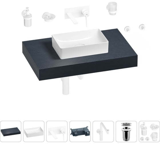 Комплект мебели для ванной комнаты с раковиной Wellsee Genuine Tree 201016860 1