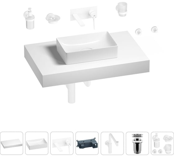 Комплект мебели для ванной комнаты с раковиной Wellsee Genuine Tree 201016905 1