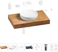 Комплект мебели для ванной комнаты Wellsee Genuine Tree с раковиной 201016170