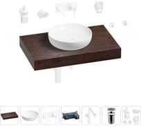 Комплект мебели для ванной комнаты с раковиной Wellsee Genuine Tree 201016190