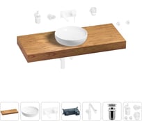 Комплект мебели для ванной комнаты Wellsee Genuine Tree с раковиной 201016410