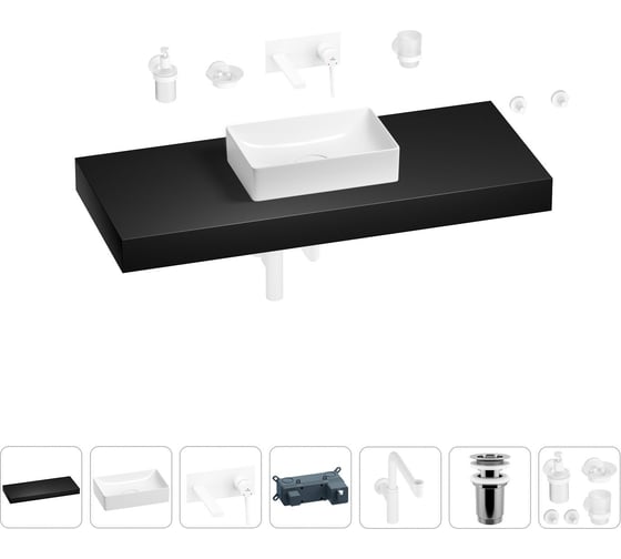 Комплект мебели для ванной комнаты с раковиной Wellsee Genuine Tree 201017100