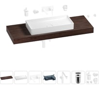 Комплект мебели для ванной комнаты с раковиной Wellsee Genuine Tree 201017990
