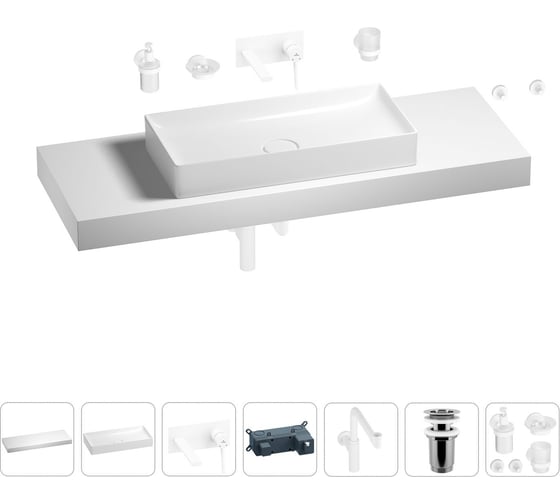 Комплект мебели для ванной комнаты Wellsee Genuine Tree с раковиной 201018010 1