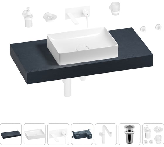 Комплект мебели для ванной комнаты с раковиной Wellsee Genuine Tree 201017350 1