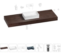 Комплект мебели для ванной комнаты с раковиной Wellsee Genuine Tree 201017160