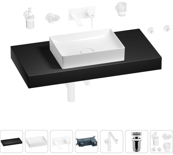 Комплект мебели для ванной комнаты с раковиной Wellsee Genuine Tree 201017430 1