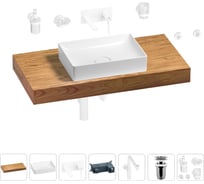 Комплект мебели для ванной комнаты с раковиной Wellsee Genuine Tree 201017370