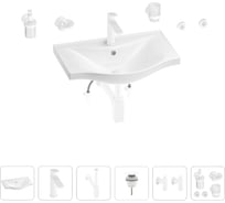Раковина для ванной Wellsee Bisou в наборе 9 в 1 201007265