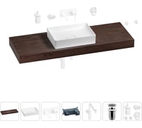 Комплект мебели для ванной комнаты с раковиной Wellsee Genuine Tree 201017630