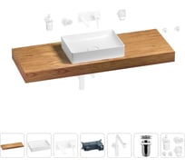 Комплект мебели для ванной комнаты с раковиной Wellsee Genuine Tree 201017610