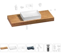 Комплект мебели для ванной комнаты с раковиной Wellsee Genuine Tree 201017490
