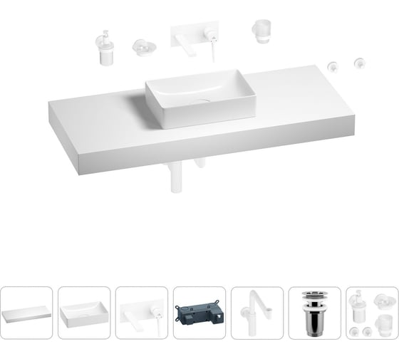 Комплект мебели для ванной комнаты с раковиной Wellsee Genuine Tree 201017085 1