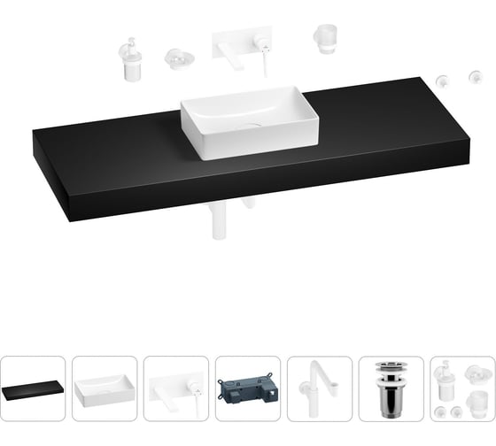 Комплект мебели для ванной комнаты с раковиной Wellsee Genuine Tree 201017190 1