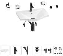 Раковина для ванной Wellsee Bisou в наборе 9 в 1 201007207