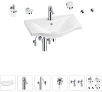 Раковина для ванной Wellsee Bisou в наборе 9 в 1 201007296
