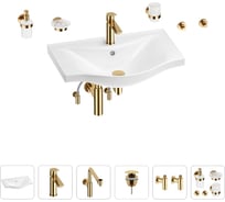 Раковина для ванной Wellsee Bisou в наборе 9 в 1 201007343