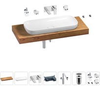 Комплект мебели для ванной комнаты Wellsee Genuine Tree с раковиной 201014541