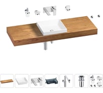 Комплект мебели для ванной комнаты Wellsee Genuine Tree с раковиной 201015561