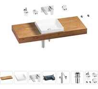 Комплект мебели для ванной комнаты Wellsee Genuine Tree с раковиной 201015441