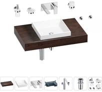 Комплект мебели для ванной комнаты Wellsee Genuine Tree с раковиной 201015221