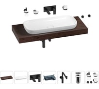 Комплект мебели для ванной комнаты с раковиной Wellsee Genuine Tree 201014562