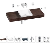 Комплект мебели для ванной комнаты Wellsee Genuine Tree с раковиной 201015461