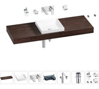 Комплект мебели для ванной комнаты Wellsee Genuine Tree с раковиной 201015581