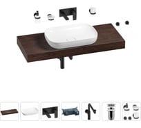 Комплект мебели для ванной комнаты с раковиной Wellsee Genuine Tree 201014322