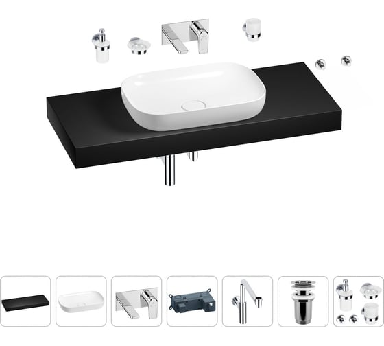 Комплект мебели для ванной комнаты Wellsee Genuine Tree с раковиной 201014361 1