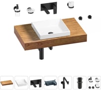 Комплект мебели для ванной комнаты Wellsee Genuine Tree с раковиной 201015202