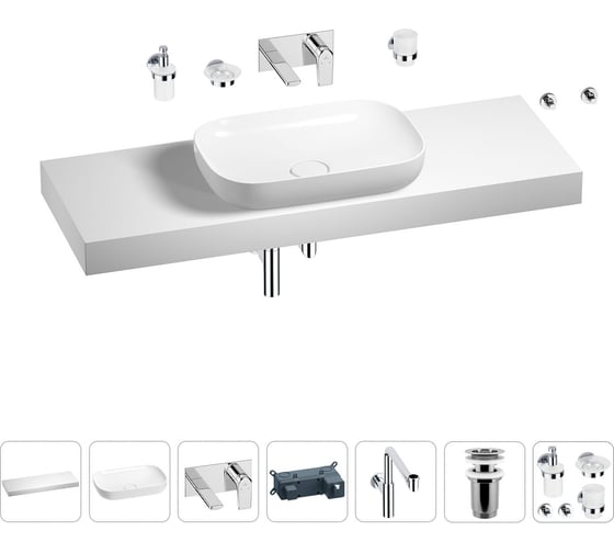 Комплект мебели для ванной комнаты Wellsee Genuine Tree с раковиной 201014461 1