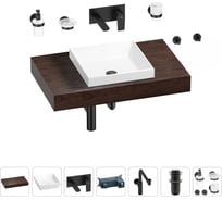 Комплект мебели для ванной комнаты Wellsee Genuine Tree с раковиной 201015222