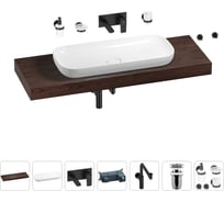 Комплект мебели для ванной комнаты с раковиной Wellsee Genuine Tree 201014682