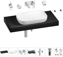 Комплект мебели для ванной комнаты с раковиной Wellsee Genuine Tree 201014241