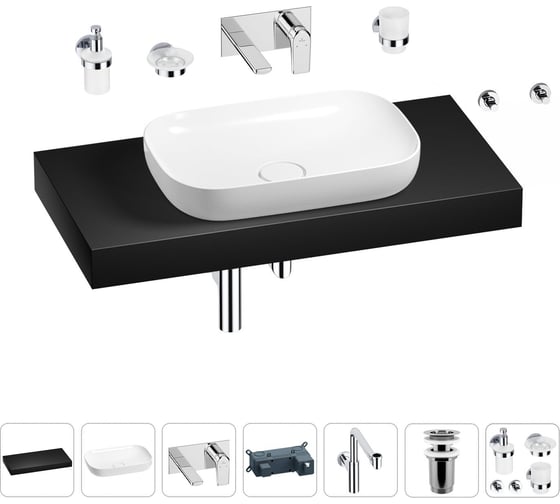 Комплект мебели для ванной комнаты с раковиной Wellsee Genuine Tree 201014241 1