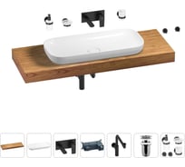 Комплект мебели для ванной комнаты с раковиной Wellsee Genuine Tree 201014662