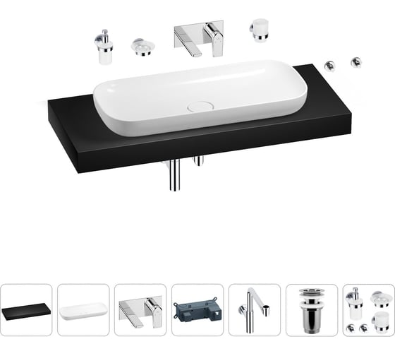 Комплект мебели для ванной комнаты Wellsee Genuine Tree с раковиной 201014601 1