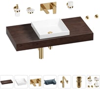 Комплект мебели для ванной комнаты Wellsee Genuine Tree с раковиной 201015343