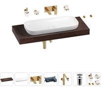 Комплект мебели для ванной комнаты с раковиной Wellsee Genuine Tree 201014563