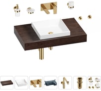 Комплект мебели для ванной комнаты Wellsee Genuine Tree с раковиной 201015223