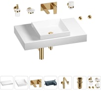 Комплект мебели для ванной комнаты Wellsee Genuine Tree с раковиной 201015243