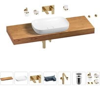 Комплект мебели для ванной комнаты с раковиной Wellsee Genuine Tree 201014423