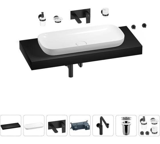 Комплект мебели для ванной комнаты Wellsee Genuine Tree с раковиной 201014602 1