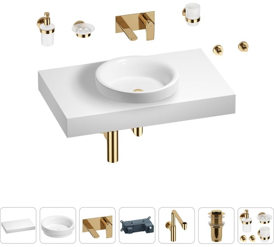 Комплект мебели для ванной комнаты Wellsee Genuine Tree с раковиной 201015723 1